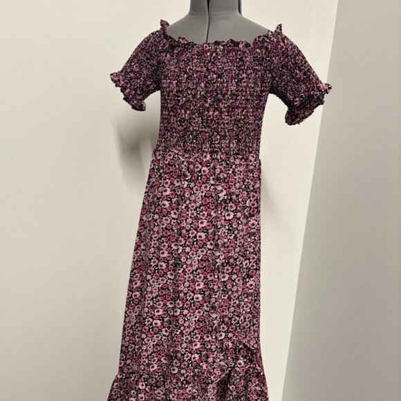 Mi ami Floral Off The Shoulder Maxi Dress with a Ruffle Hem - Picture 1 of 5
